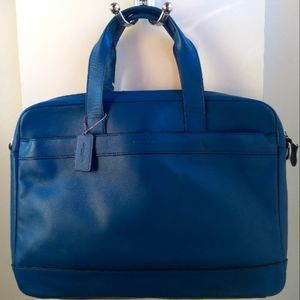Coach men's Hamilton blue calfskin briefcase